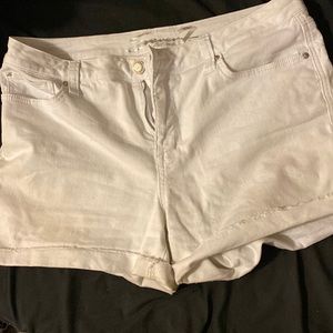 White jean shorts